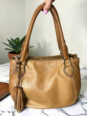J. Crew Leather Hobo Bag Peyton with Tassel Accent